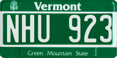 VT license plate NHU923