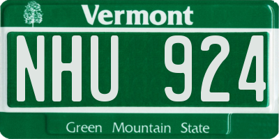 VT license plate NHU924