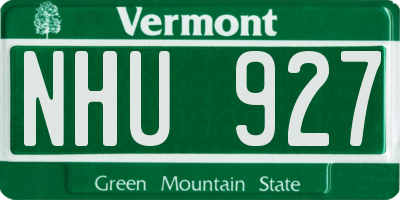 VT license plate NHU927