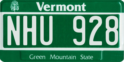 VT license plate NHU928