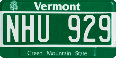 VT license plate NHU929