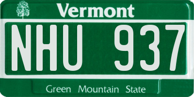 VT license plate NHU937