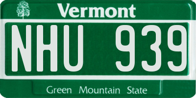 VT license plate NHU939
