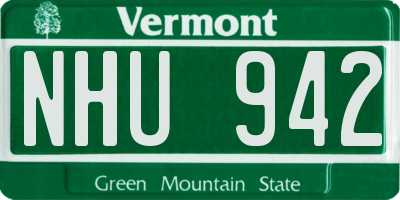 VT license plate NHU942
