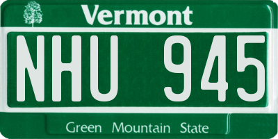 VT license plate NHU945