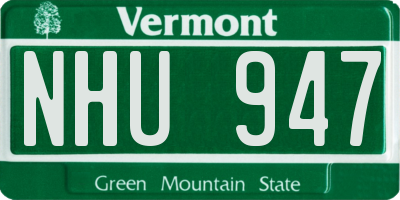 VT license plate NHU947