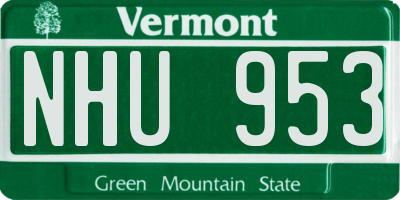 VT license plate NHU953