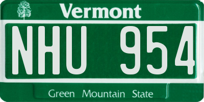 VT license plate NHU954