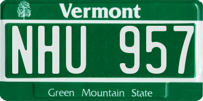 VT license plate NHU957