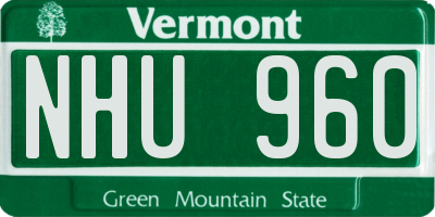 VT license plate NHU960