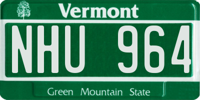 VT license plate NHU964