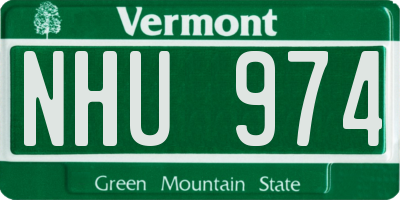 VT license plate NHU974