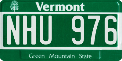 VT license plate NHU976