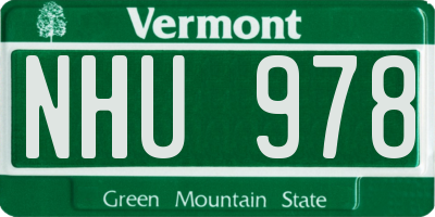 VT license plate NHU978