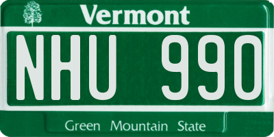 VT license plate NHU990