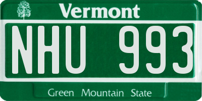 VT license plate NHU993