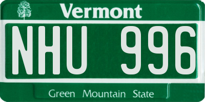 VT license plate NHU996