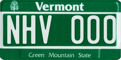 VT license plate NHV000