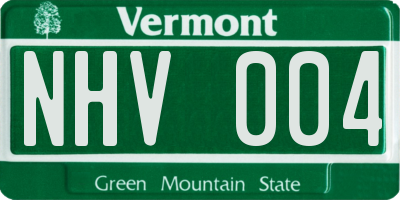 VT license plate NHV004