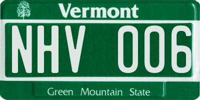 VT license plate NHV006