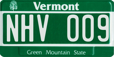 VT license plate NHV009