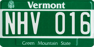 VT license plate NHV016