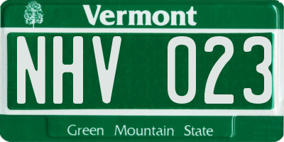 VT license plate NHV023