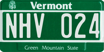 VT license plate NHV024