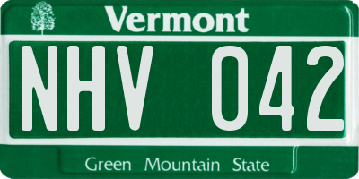 VT license plate NHV042