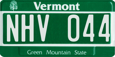 VT license plate NHV044