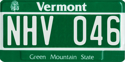 VT license plate NHV046