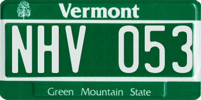 VT license plate NHV053