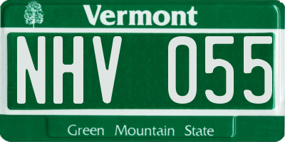 VT license plate NHV055