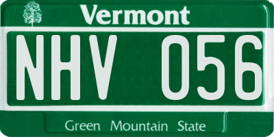 VT license plate NHV056