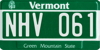 VT license plate NHV061