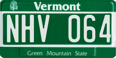 VT license plate NHV064