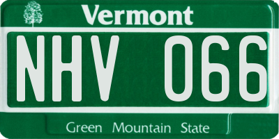 VT license plate NHV066