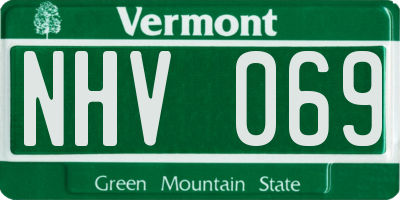 VT license plate NHV069