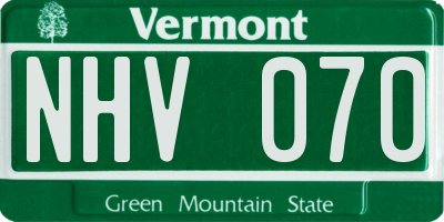 VT license plate NHV070