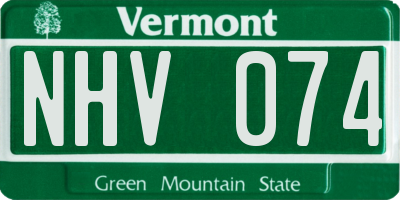 VT license plate NHV074