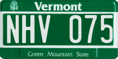 VT license plate NHV075