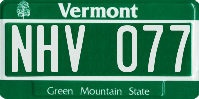 VT license plate NHV077