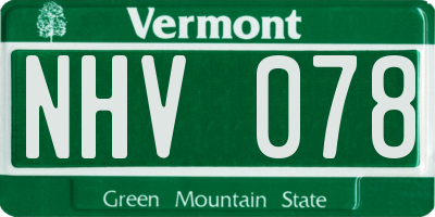VT license plate NHV078