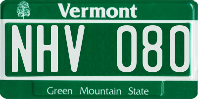 VT license plate NHV080