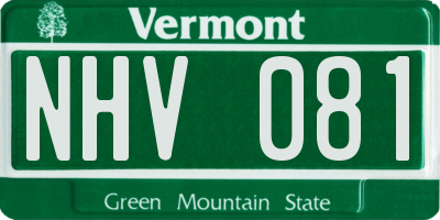 VT license plate NHV081