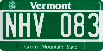 VT license plate NHV083