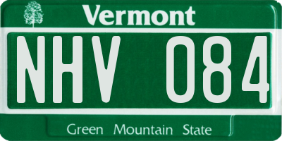 VT license plate NHV084