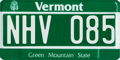 VT license plate NHV085