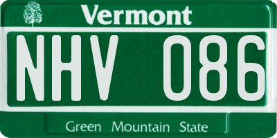 VT license plate NHV086