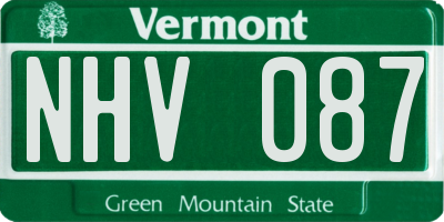 VT license plate NHV087